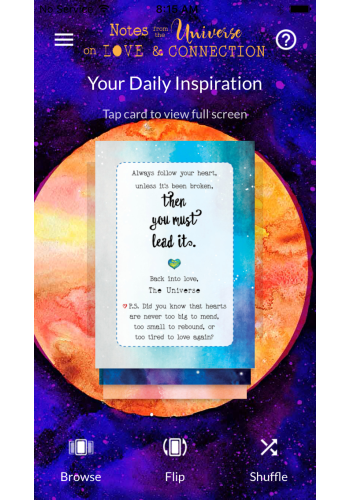 Notes from the Universe on Love and Connection Cards App view 3