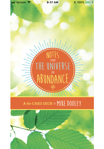 Notes from the Universe on Abundance Cards App